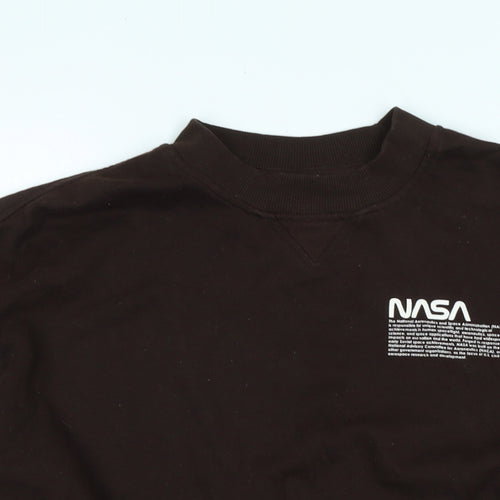 Divided Womens Brown Polyester Pullover Sweatshirt Size S
