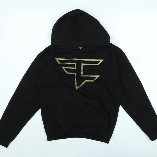 AYKIZ Boys Black Polyester Pullover Hoodie Size 9-10 Years