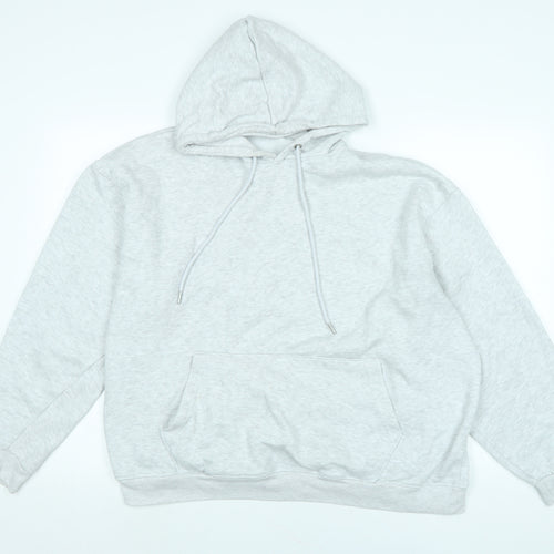 boo hoo man Mens Grey Polyester Pullover Hoodie Size L