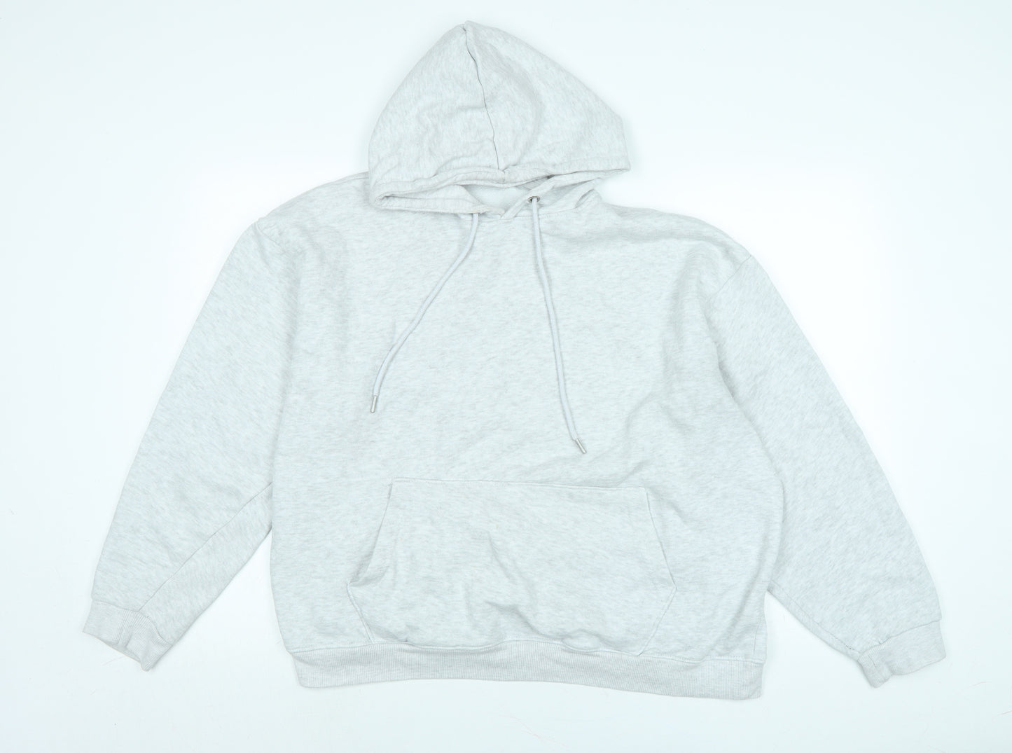 boo hoo man Mens Grey Polyester Pullover Hoodie Size L