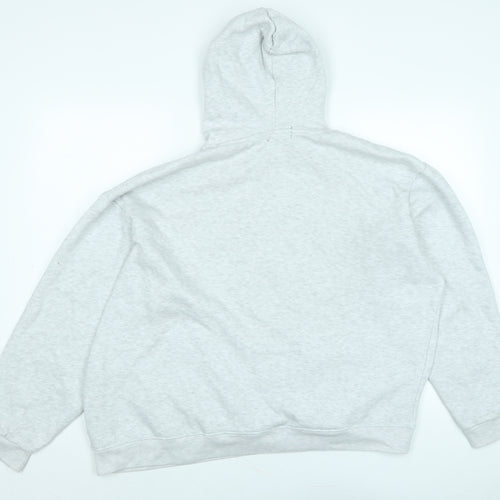 boo hoo man Mens Grey Polyester Pullover Hoodie Size L