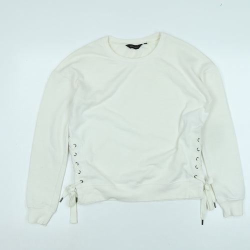 New Look Womens Ivory Polyester Pullover Sweatshirt Size 8