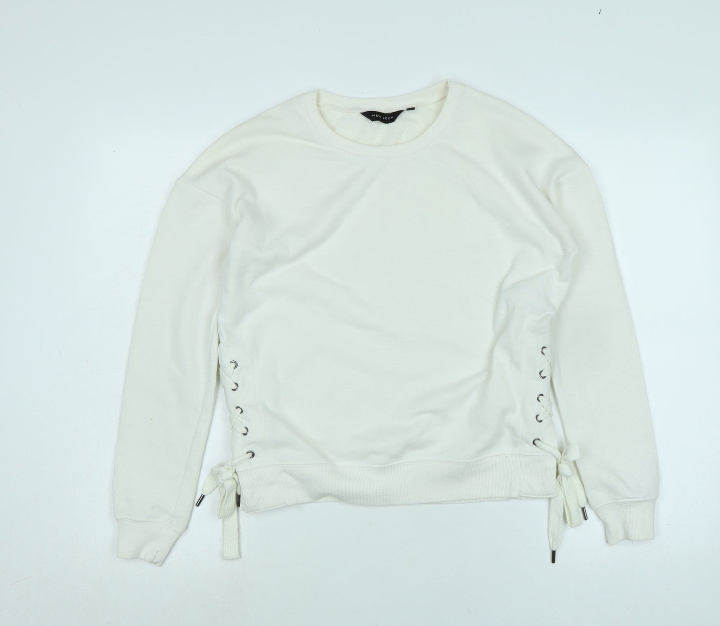 New Look Womens Ivory Polyester Pullover Sweatshirt Size 8