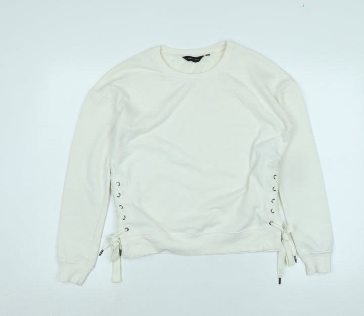 New Look Womens Ivory Polyester Pullover Sweatshirt Size 8
