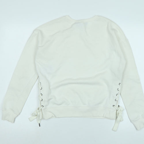 New Look Womens Ivory Polyester Pullover Sweatshirt Size 8