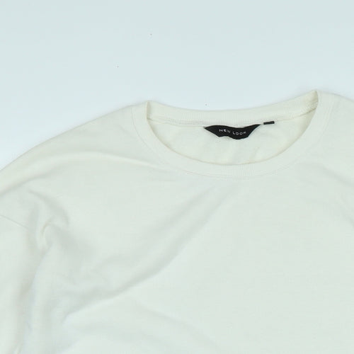 New Look Womens Ivory Polyester Pullover Sweatshirt Size 8