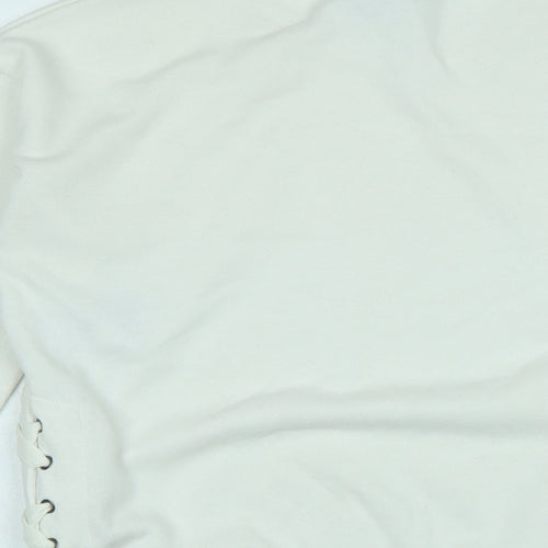 New Look Womens Ivory Polyester Pullover Sweatshirt Size 8