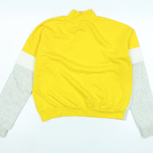 H&M Girls Yellow Polyester Pullover Sweatshirt Size 14 Years Zip
