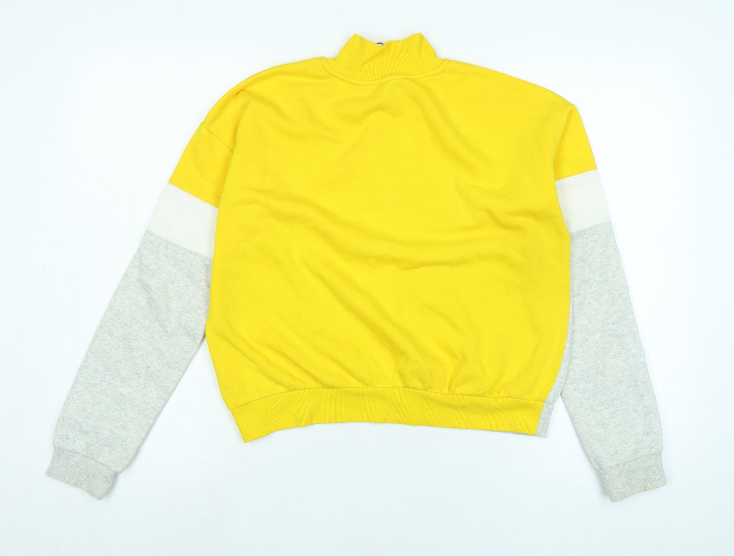 H&M Girls Yellow Polyester Pullover Sweatshirt Size 14 Years Zip