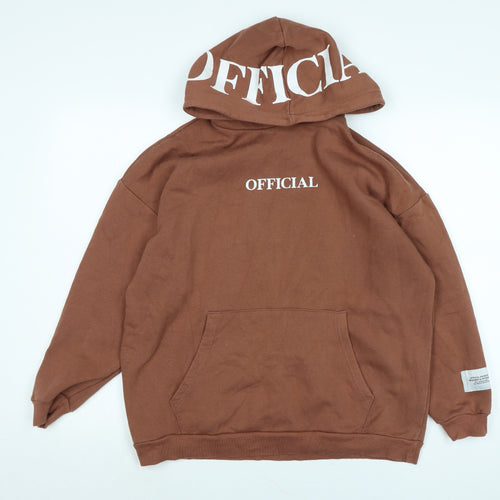 Boohoo Womens Brown Polyester Pullover Hoodie Size XS