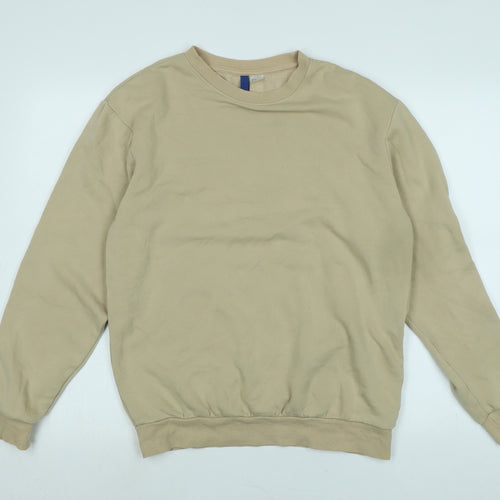 H&M Womens Beige Polyester Pullover Sweatshirt Size S