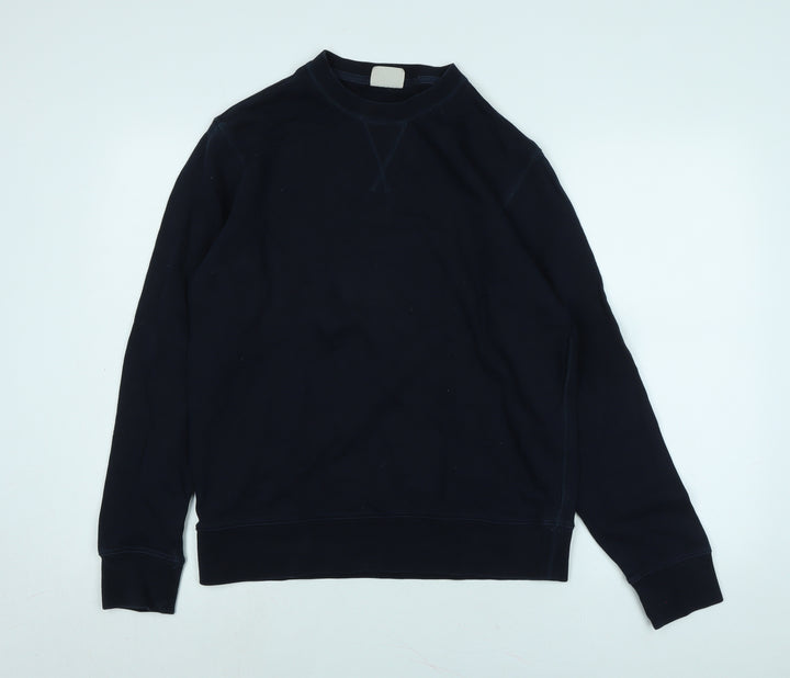 Marks and Spencer Womens Blue Crew Neck Cotton Pullover Jumper Size M