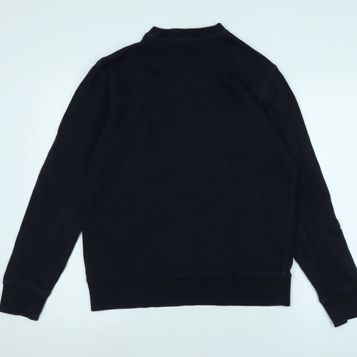 Marks and Spencer Womens Blue Crew Neck Cotton Pullover Jumper Size M