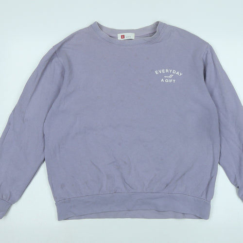 Everyday will a gift Womens Purple Polyester Pullover Sweatshirt Size L - Everyday will a gift