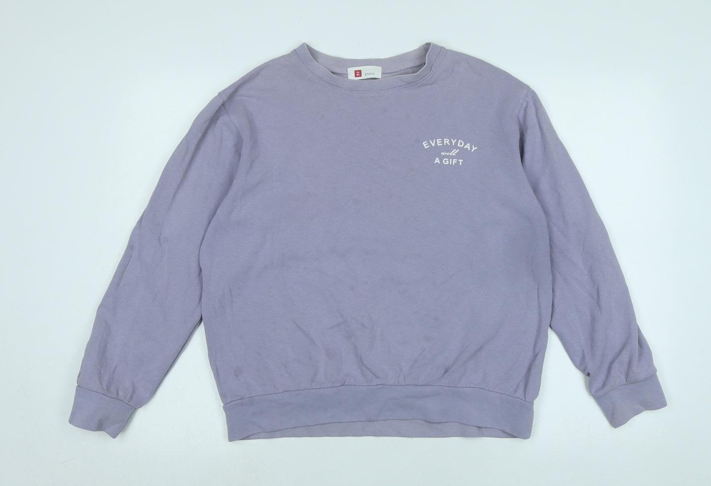 Everyday will a gift Womens Purple Polyester Pullover Sweatshirt Size L - Everyday will a gift