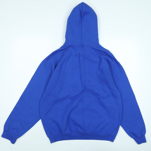 Gildan Mens Blue Polyester Pullover Hoodie Size M - VR-46