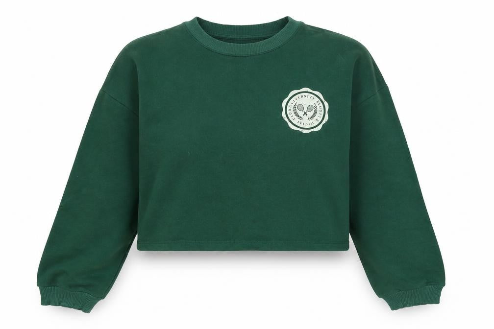 Club Univeristy Sports Womens Green Polyester Pullover Sweatshirt Size M - University Sports & Social club