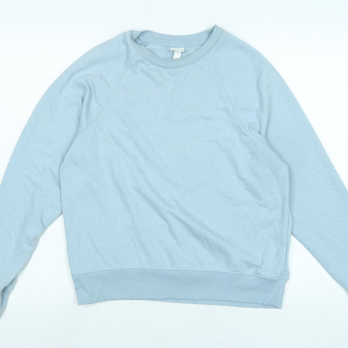 H&M Womens Blue Cotton Pullover Sweatshirt Size S