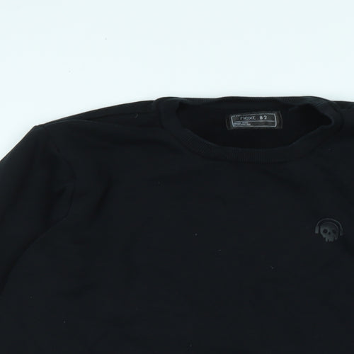 NEXT Boys Black Polyester Pullover Sweatshirt Size 15 Years - Small skull Logo