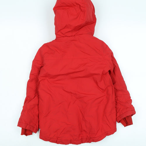 Marks and Spencer Boys Red Parka Coat Size 4-5 Years Zip