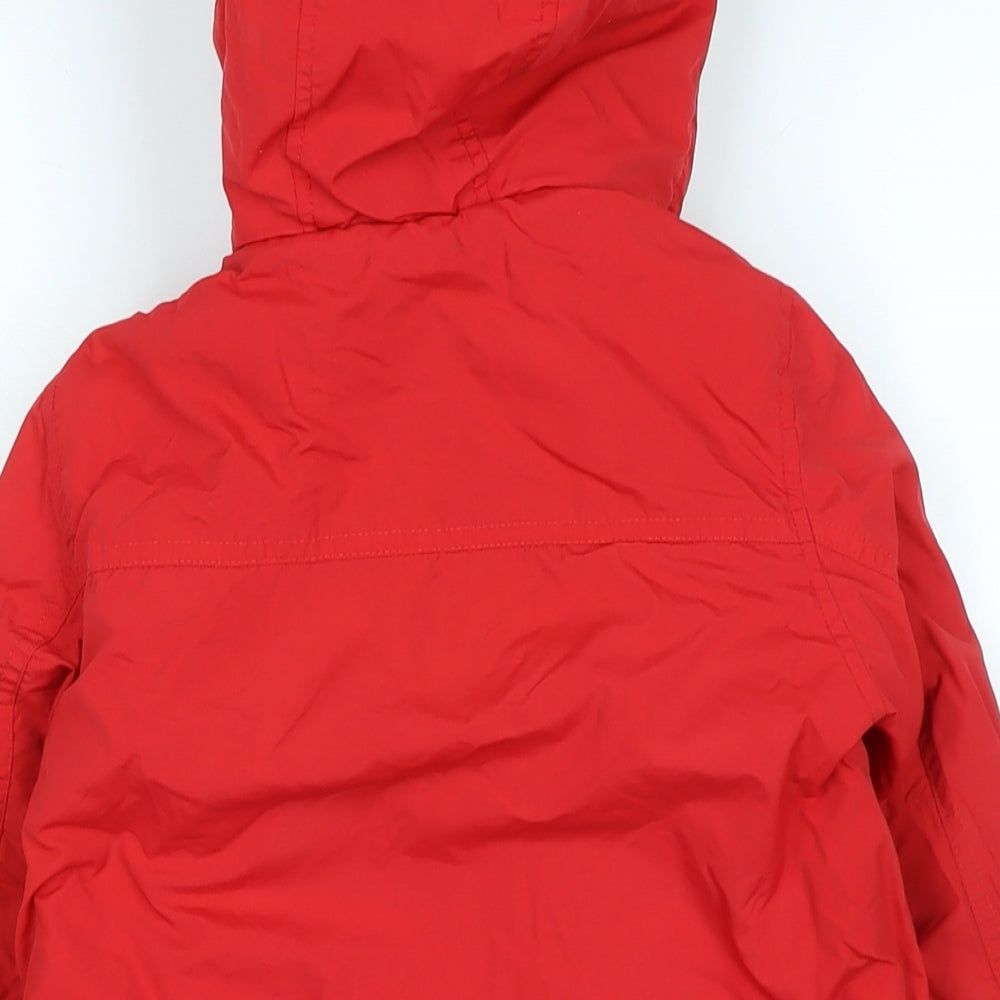 Marks and Spencer Boys Red Parka Coat Size 4-5 Years Zip