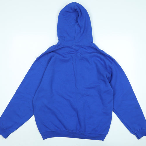 Gilden Mens Blue Cotton Pullover Hoodie Size M - The Doctor - 93 Marquez