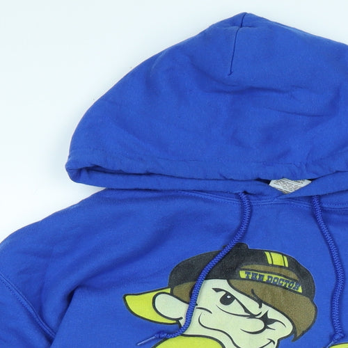 Gilden Mens Blue Cotton Pullover Hoodie Size M - The Doctor - 93 Marquez