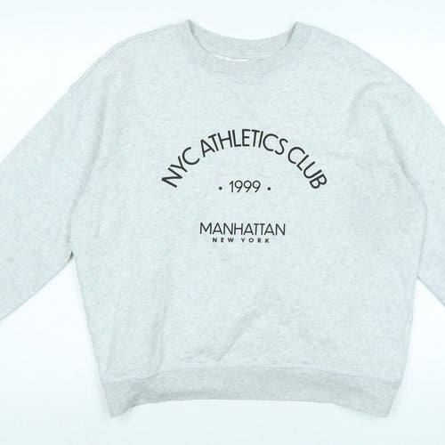 H&M Womens Grey Cotton Pullover Sweatshirt Size S - NYC Athletics Club-1999-manhattan New York.