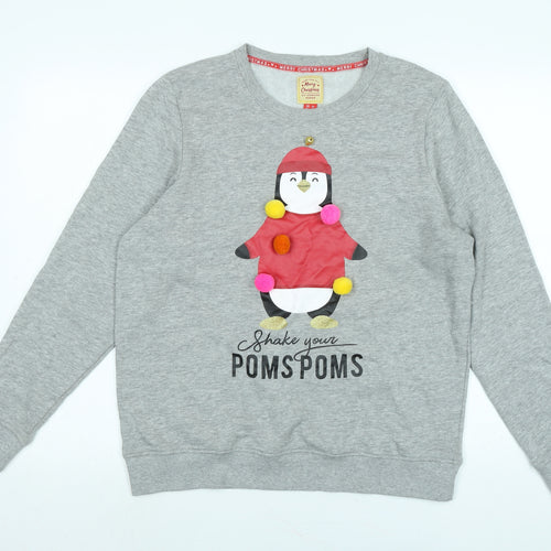 Made For You Womens Grey Polyester Pullover Sweatshirt Size 12 - Shake your pom poms