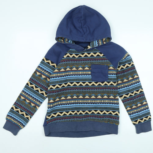 manslife Boys Blue Polyester Pullover Hoodie Size M