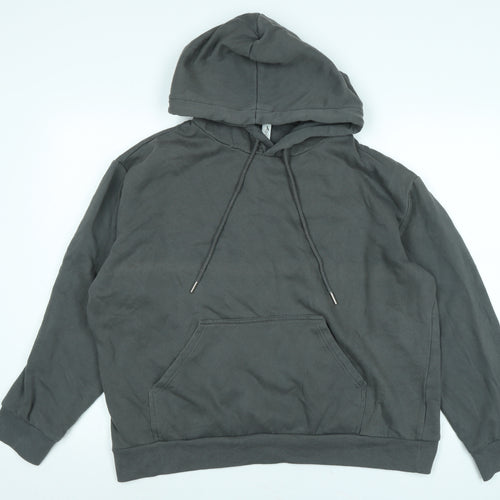 H&M Womens Grey Cotton Pullover Hoodie Size L