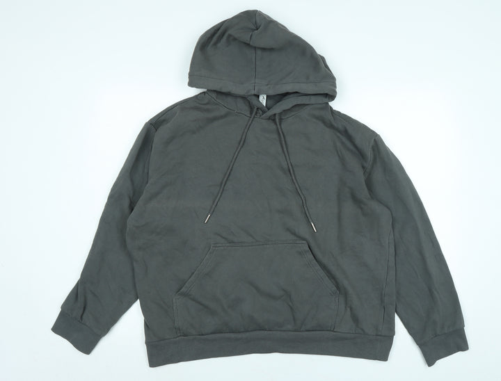 H&M Womens Grey Cotton Pullover Hoodie Size L