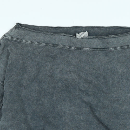 Pull&Bear Womens Grey Cotton Pullover Sweatshirt Size S