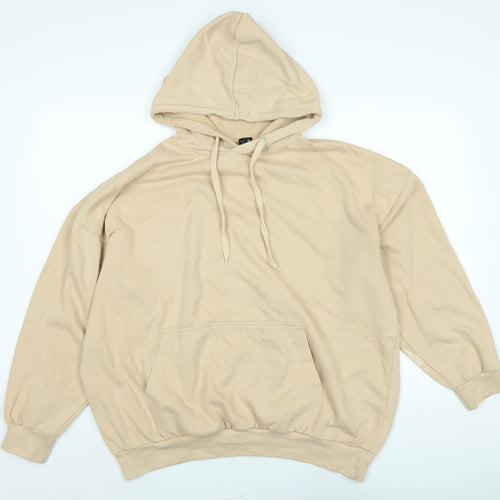 Boohoo Womens Beige Cotton Pullover Hoodie Size M