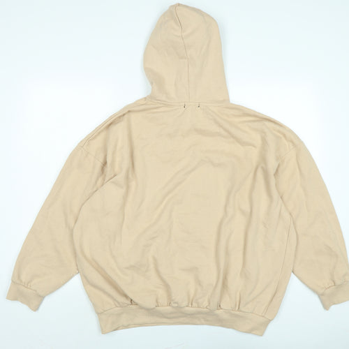 Boohoo Womens Beige Cotton Pullover Hoodie Size M