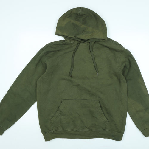 B&C Mens Green Polyester Pullover Hoodie Size L