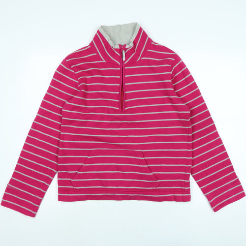 Marks and Spencer Womens Pink Cotton Pullover Sweatshirt Size 12 Zip