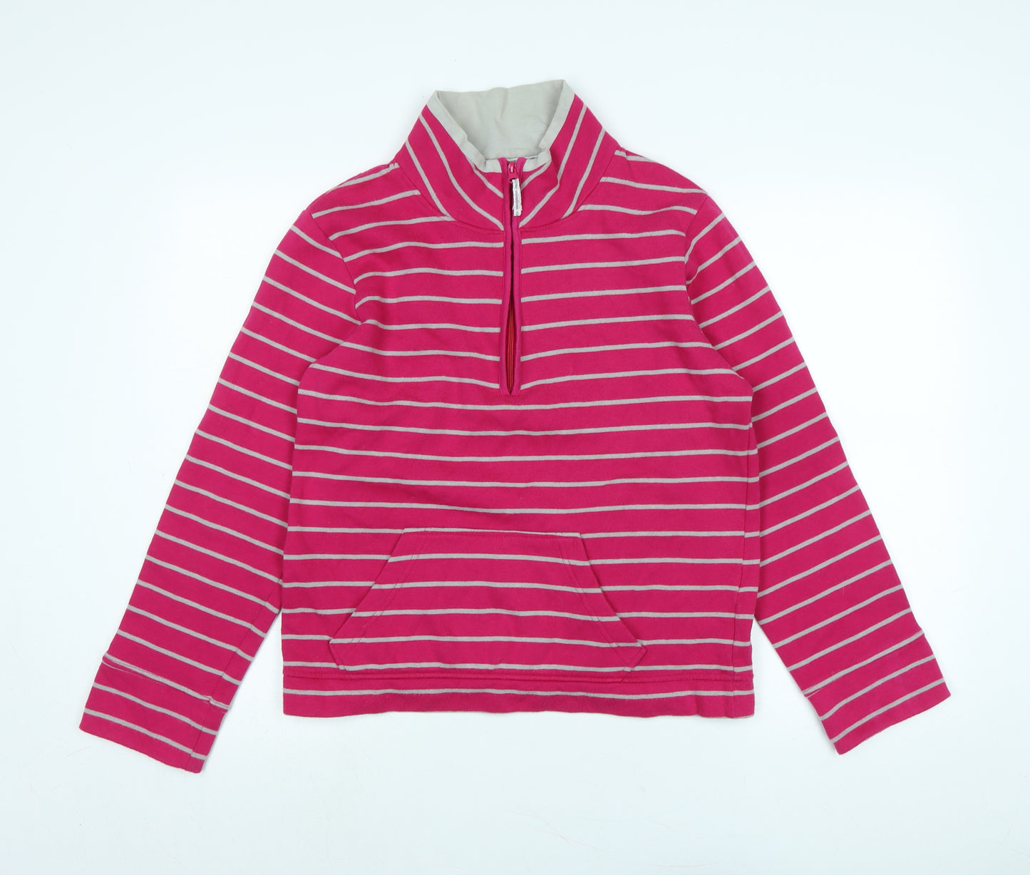 Marks and Spencer Womens Pink Cotton Pullover Sweatshirt Size 12 Zip