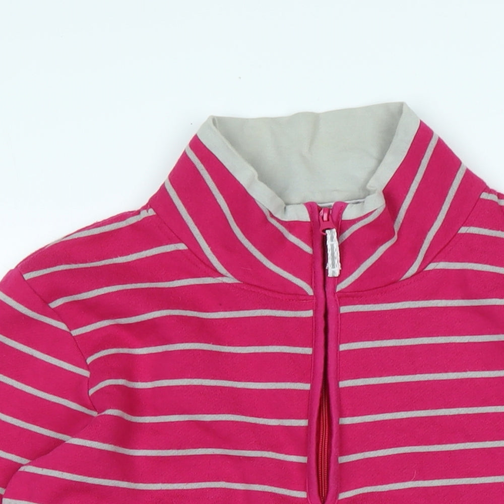 Marks and Spencer Womens Pink Cotton Pullover Sweatshirt Size 12 Zip
