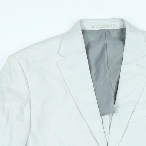 H&M Mens Grey Cotton Jacket Suit Jacket Size XL Regular