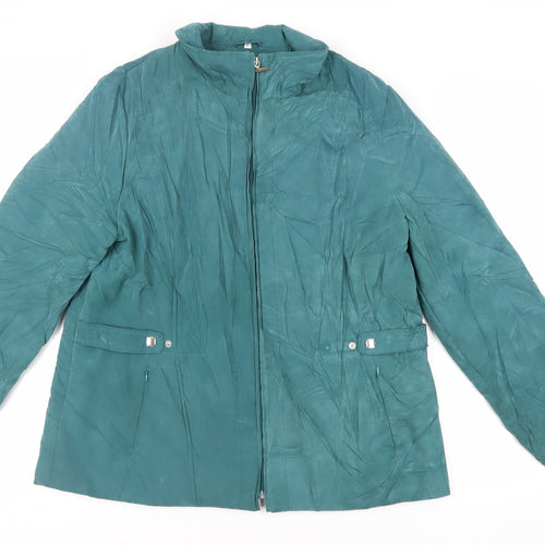 Klass Womens Green Jacket Size L Zip - Zipped Pockets
