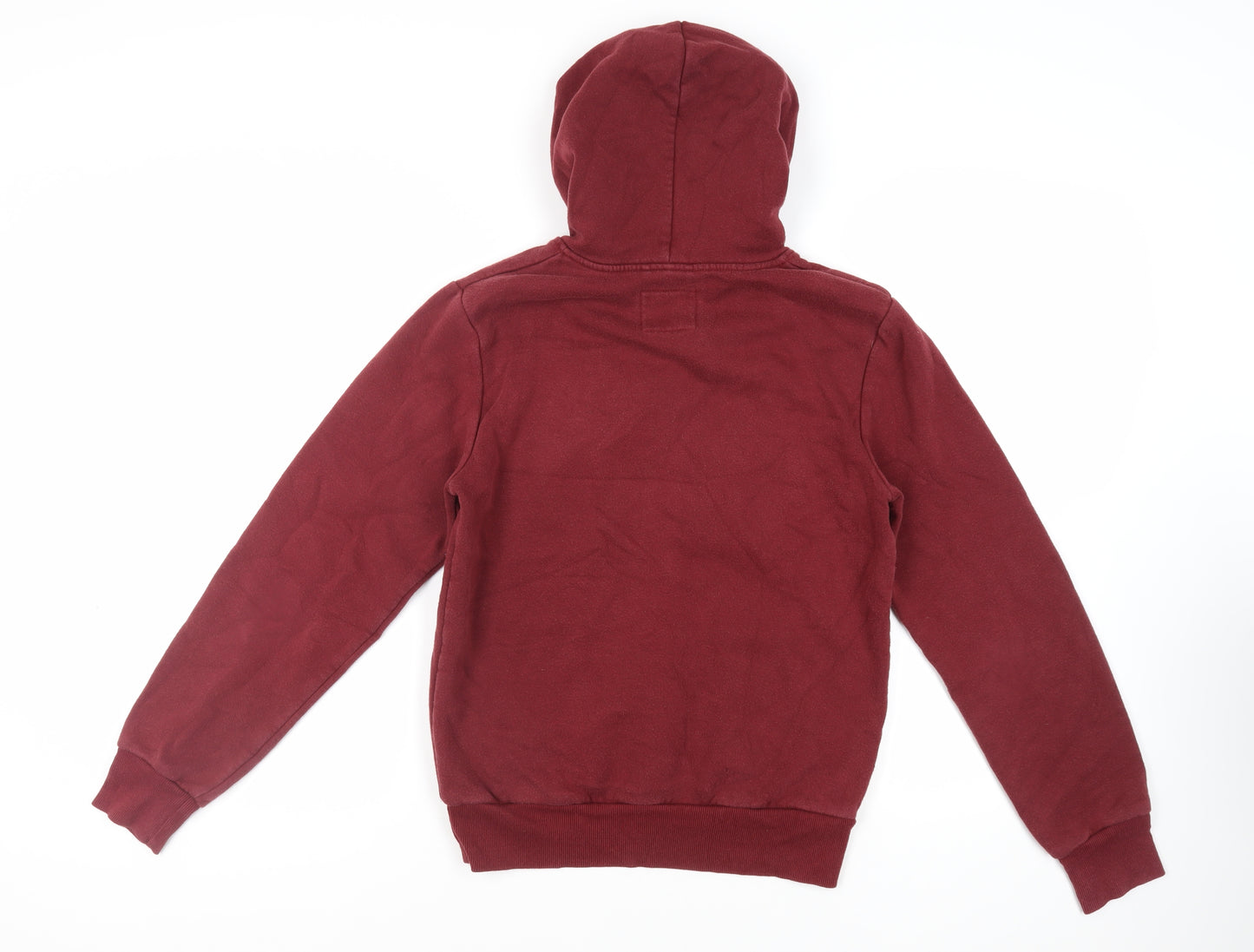 New York Mens Red Cotton Pullover Hoodie Size S - Pockets