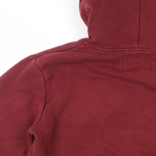 New York Mens Red Cotton Pullover Hoodie Size S - Pockets