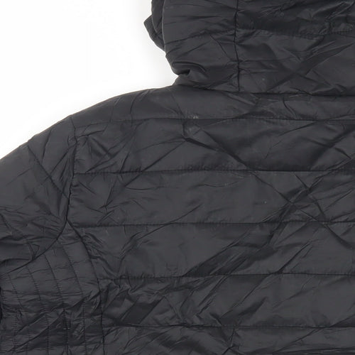New Look Womens Black Jacket Size 10 Zip - Hooded
