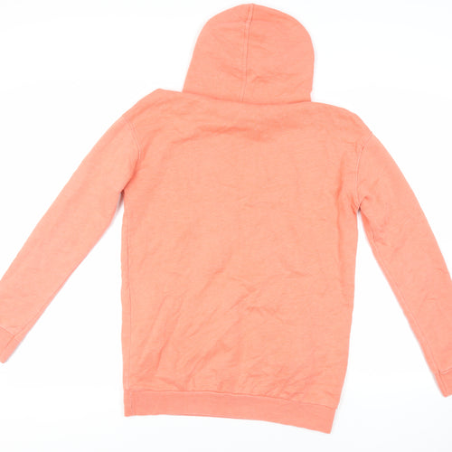 River Island Womens Orange Cotton Pullover Hoodie Size 8 Pullover - Pockets