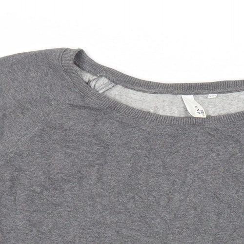 AND/OR Womens Grey Cotton Pullover Sweatshirt Size 12 Pullover - Ruffle Detail