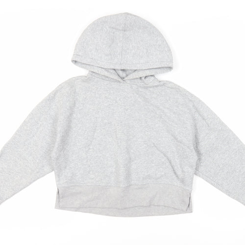 Zara Womens Grey Cotton Pullover Hoodie Size S Pullover