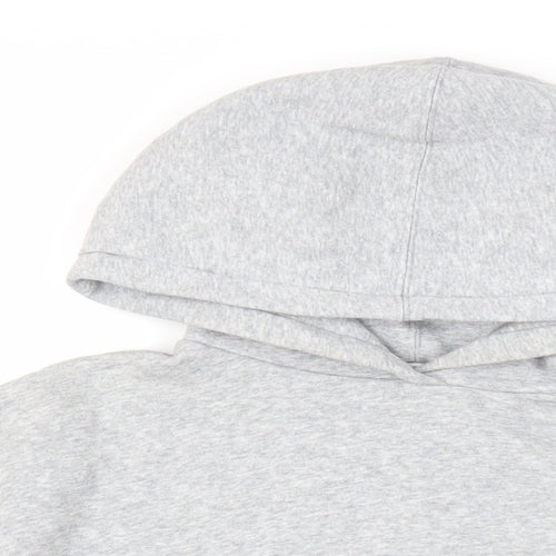 Zara Womens Grey Cotton Pullover Hoodie Size S Pullover