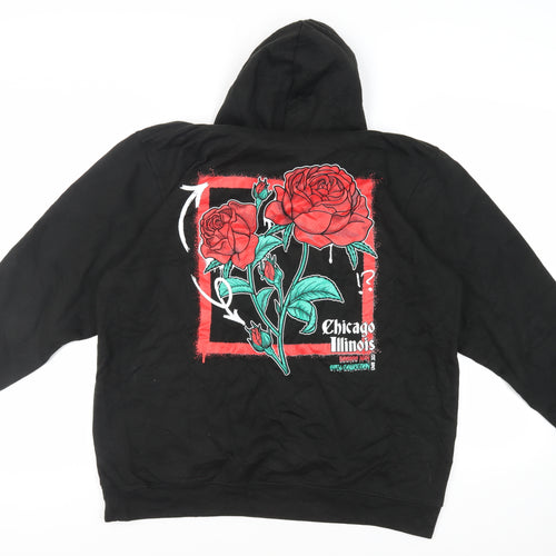 Boohoo Man Mens Black Cotton Pullover Hoodie Size M - Pockets Chicago