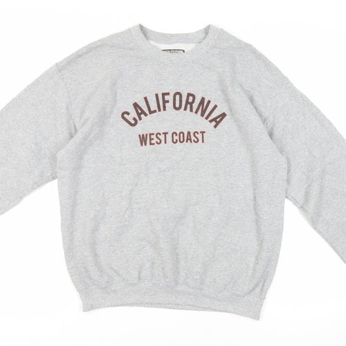 PRETTYLITTLETHING Womens Grey Cotton Pullover Sweatshirt Size S Pullover - California